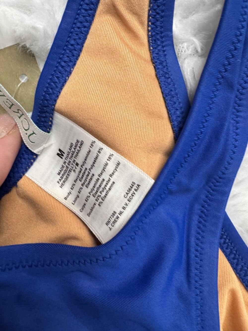 J.Crew Blue Bikini Top Adjustable Back Lined Heritage Scoop Neck Bikini Top Med - Picture 8 of 13